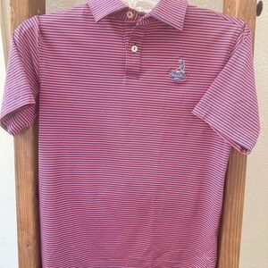 Peter Millar Red and Blue Polo Shirt Classic Design